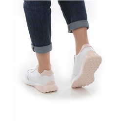 05-HY23-2D WHITE/PINK Кроссовки женские (натуральная кожа)