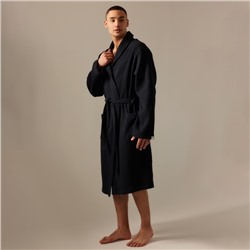 Халат вафельный мужской SL HOME: Basic «Дарк Маре», размер S, хлопок 100%, чёрный