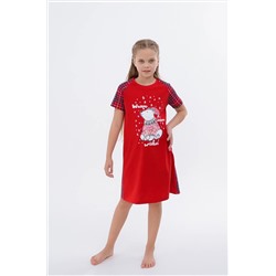 Новогодняя сорочка для девочки из хлопка Happyfox