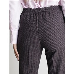 Женские брюки весна-осень Брюки классика резинка клетка бордо