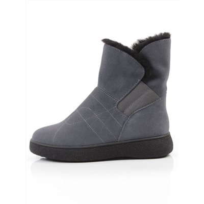 04-PAL272-3Z DK. GRAY Ботинки зимние женские (натуральная замша, 100% шерсть, натуральный мех)