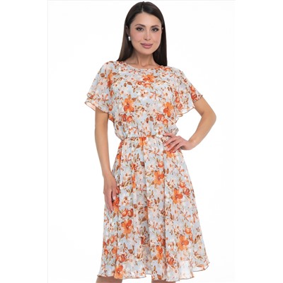 Платье шифоновое с принтом