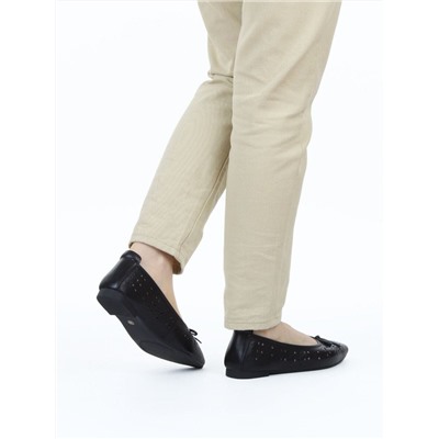 06-7388-66A BLACK Туфли летние женские "Лодочки" (натуральная кожа)