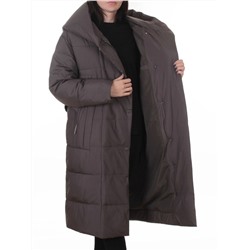 A625 GRAY/BROWN Пальто зимнее женское (200 гр. био-пух)