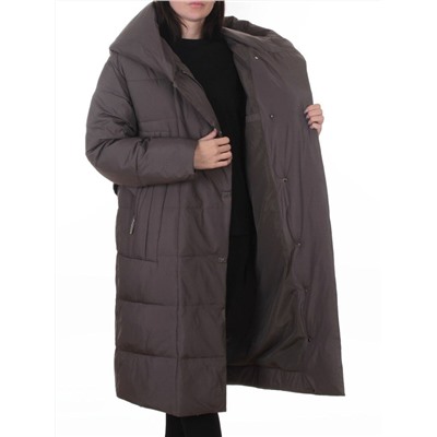 A625 GRAY/BROWN Пальто зимнее женское (200 гр. био-пух)