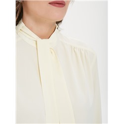 Блузка с бантом цвета слоновая кость