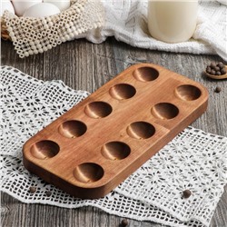 Подставка для яиц деревянная Adelica, 10 отделений, 12×25×1.8 см, массив берёзы