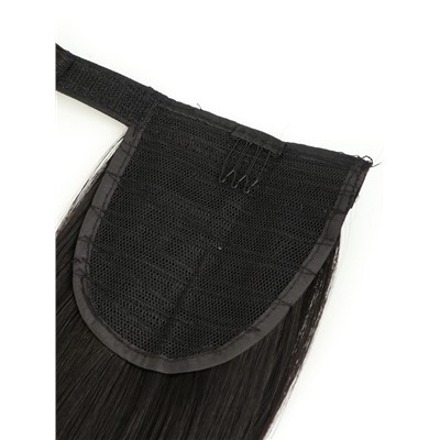 Хвост накладной, прямой волос, на резинке, 60 см, 100 г, цвет чёрный(#SHT3)