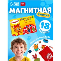 Книжка магнитная «Изучаем профессии», А5, 8 стр., Три кота