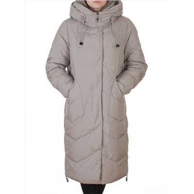 8806 GRAY/BEIGE Пальто зимнее женское (150 гр. холлофайбер)