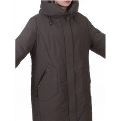 A618 GRAY/BROWN Пальто зимнее женское (верблюжья шерсть, 120 гр. холлофайбер)