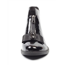 01-CA104-2 BLACK Ботинки женские (натуральная кожа, байка)