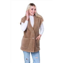 Женский жилет WOOL, цвет CAMEL, цвет КОРИЧНЕВЫЙ