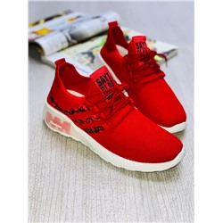 Fashion 8018-2 Кроссовки красн текстиль