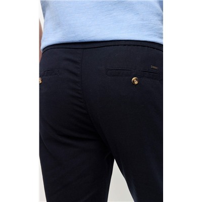 Брюки лен F211-0871 navy