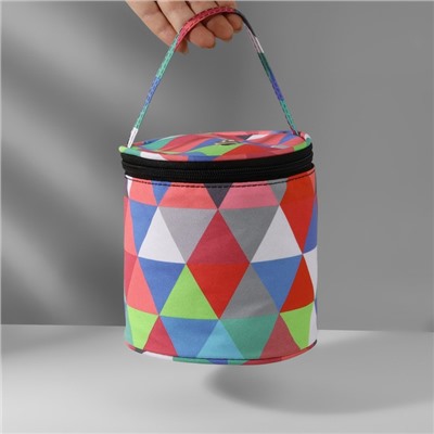 Сумка-футляр «Треугольники», 1 люверс, d=14×14.5 см, разноцветная