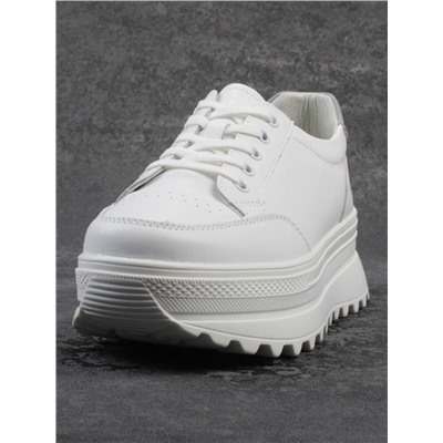 03-YC282-1 WHITE Кроссовки женские (натуральная кожа)