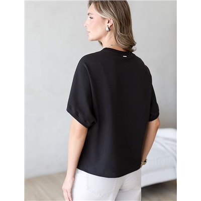 Футболка свободная из футера двухнитки с эластаном