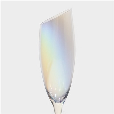 Бокалы для шампанского Magistro «Иллюзия», 180 мл, 5.5×27.5 см, набор 6 шт., стекло, перламутровые