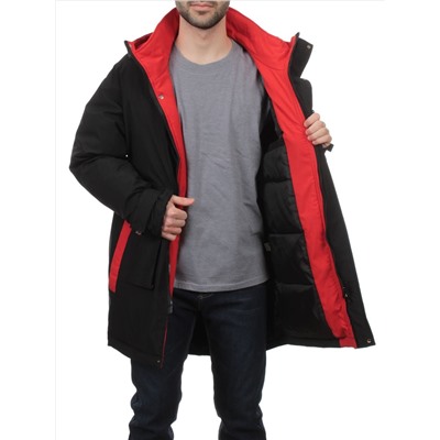 22066 BLACK RED Куртка мужская зимняя облегченная (150 гр. холлофайбер)