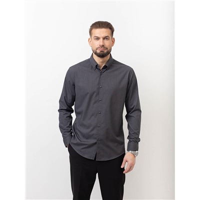 001J Мужская рубашка JenTa темно-серый