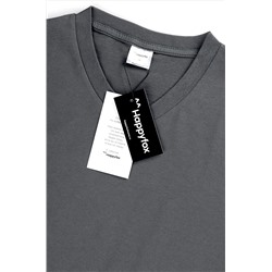 Мужская футболка больших размеров c V-вырезом Happyfox