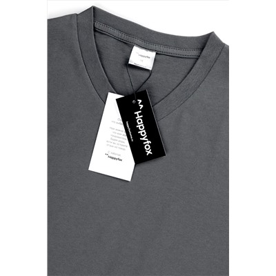 Мужская футболка больших размеров c V-вырезом Happyfox