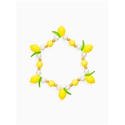 Браслет «Лимоны», жёлто-белый в золоте