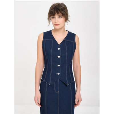 Жилет джинсовый тёмно-синего цвета