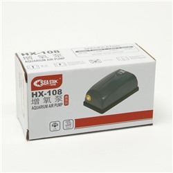 Компрессор для аквариума Sea Star HX-108, 3 л/мин, 2.5 Вт