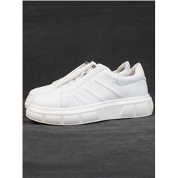 05-PDL256-1 WHITE Кроссовки женские (натуральная кожа)