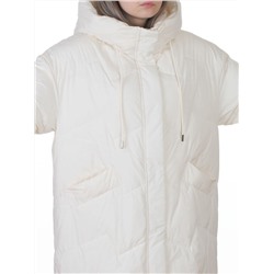 8807 MILK WHITE Пальто зимнее стеганое женское (150 гр. холлофайбер)