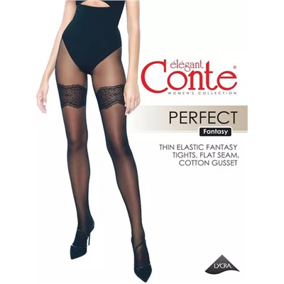 CONTE PERFECT Колготки женские с имитацией ажурных чулок