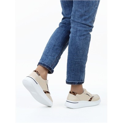 03-C930-2A BEIGE Полуботинки спортивные женские (натуральная кожа)