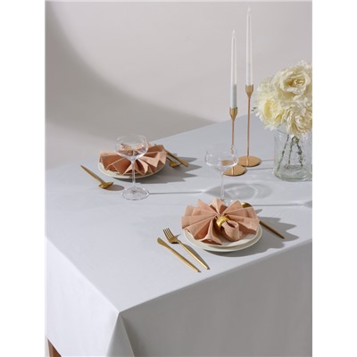 Набор салфеток с декоративными кольцами «Этель» Beige pleasure, 40×40 см - 2 шт., 100% хлопок, саржа 190 г/м²