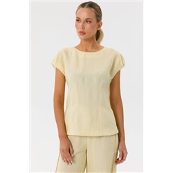 Блузка со спущенным плечом в цвете лайм