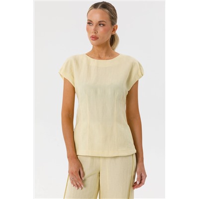 Блузка со спущенным плечом в цвете лайм