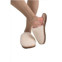 Шлёпанцы меховые РОДИНА, цвет Ваниль