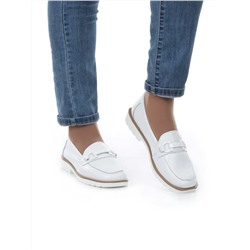 03-B5-2 WHITE Лоферы женские (натуральная кожа)