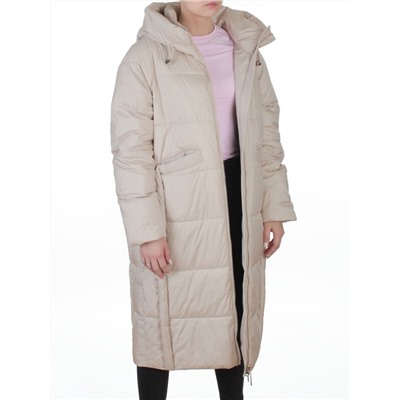 8891 LT. BEIGE Пальто зимнее женское (200 гр. холлофайбер)
