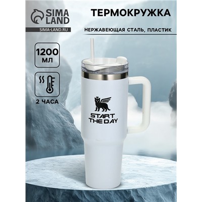 Термокружка 1200 мл, белая