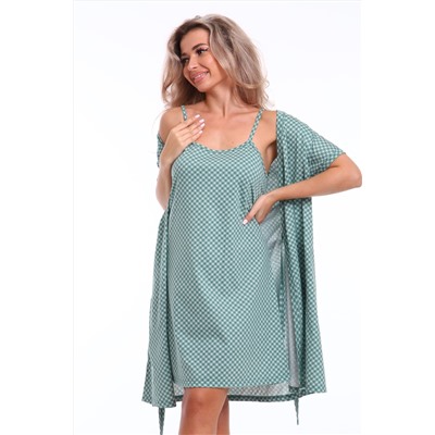 Пеньюар женский с сорочкой Флора 045