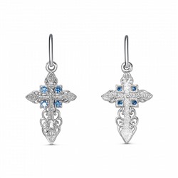 Крест с фианитом серебро 925*