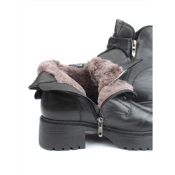 04-M3-1478 BLACK Ботинки зимние женские (натуральная кожа, натуральный мех)
