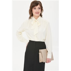 Блузка с бантом цвета слоновая кость