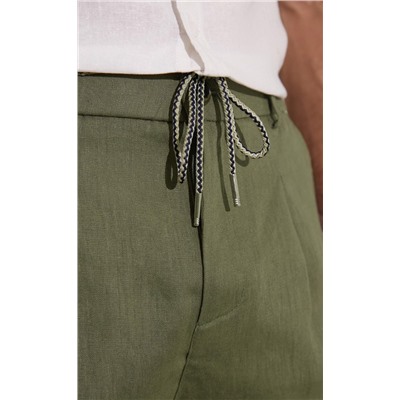 Брюки лен P411-0866 green