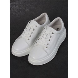 05-PDD215-2 WHITE Кроссовки женские (натуральная кожа)
