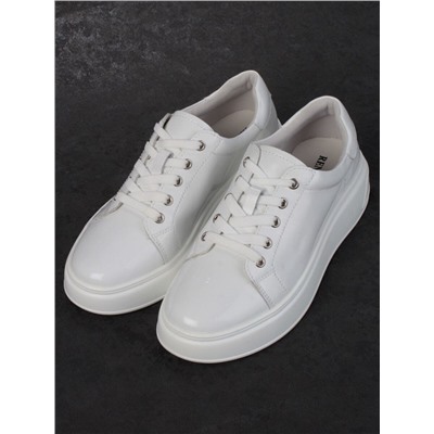 05-PDD215-2 WHITE Кроссовки женские (натуральная кожа)