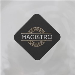 Салатник Magistro «Элизиум», 570 мл, 13×6 см, с золотой отводкой, стекло, прозрачный