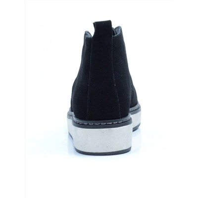 01-5172-2 BLACK Ботинки женские демисезонные (натуральная замша, байка)